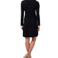 CeCe Women's Ruffle Collar Long Sleeve Sweater Dress Black Size X-Small