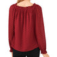 CeCe Women's Clip Dot Top Red Wine Size Small