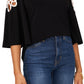 Vince Camuto Women's Cold Shoulder V Neck Top Black