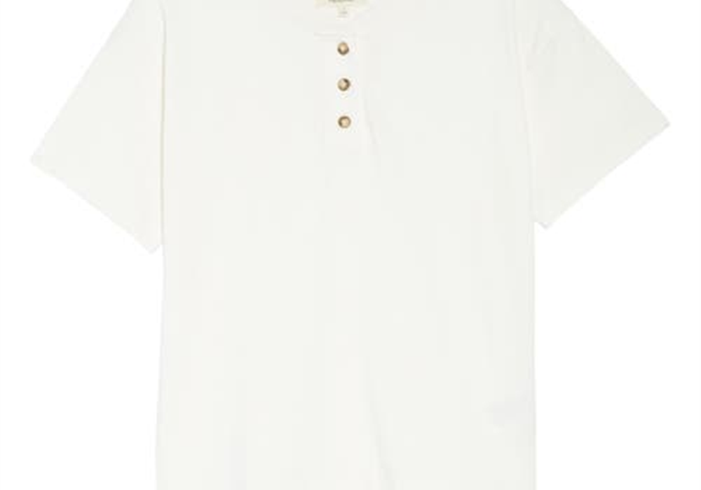 Madewell Parkview Henley Tee in Lighthouse Blue Size Large