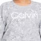 Calvin Klein Women's Active Snake Print Logo Sweatshirt Gray Size 1X