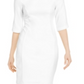 Calvin Klein Women's 3/4 Sleeve Sheath Dress White Size 4 Petite