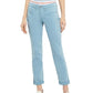 NYDJ Women's Margot Cuffed Ankle Straight Leg Girlfriend Jeans Blue Size 16