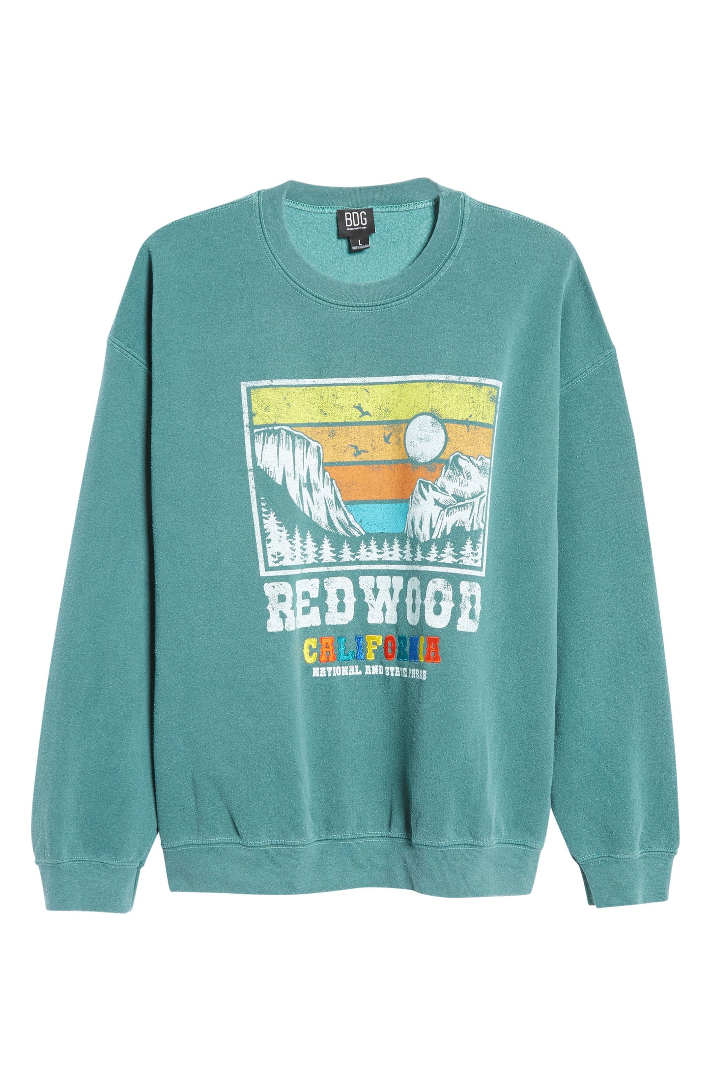 BDG Urban Outfitters Women's Redwood Cali Crewneck Sweatshirt in Green , Size Small