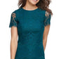 Kensie Women's Scallop Lace Sheath Dress Blue Size 10