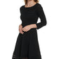Jessica Howard Women's Mesh Striped Trim Dress Black Size X-Large