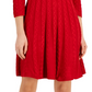 Jessica Howard Women's Cable Knit Fit & Flare Dress Red Size L