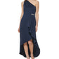 Jessica Howard Women's Ruffled High Low Dress Blue Size 10Petite