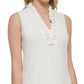 Jessica Howard Women's Ruffle Neck Shift Dress White Size 6