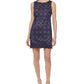 Jessica Howard Women's Laser Cut Scalloped Hem Shift Dress Blue Size 6Petite