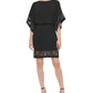 Jessica Howard Women's Lace Inset Blouson Dress Black Size 12