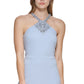 Vince Camuto Women's Embellished Halter Neck Sheath Dress Blue Size 2