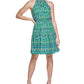 Vince Camuto Women's Printed Sleeveless Fit & Flare Dress Green Size 16