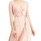 Taylor Women's Chiffon High Low Maxi Dress Pink Size 12