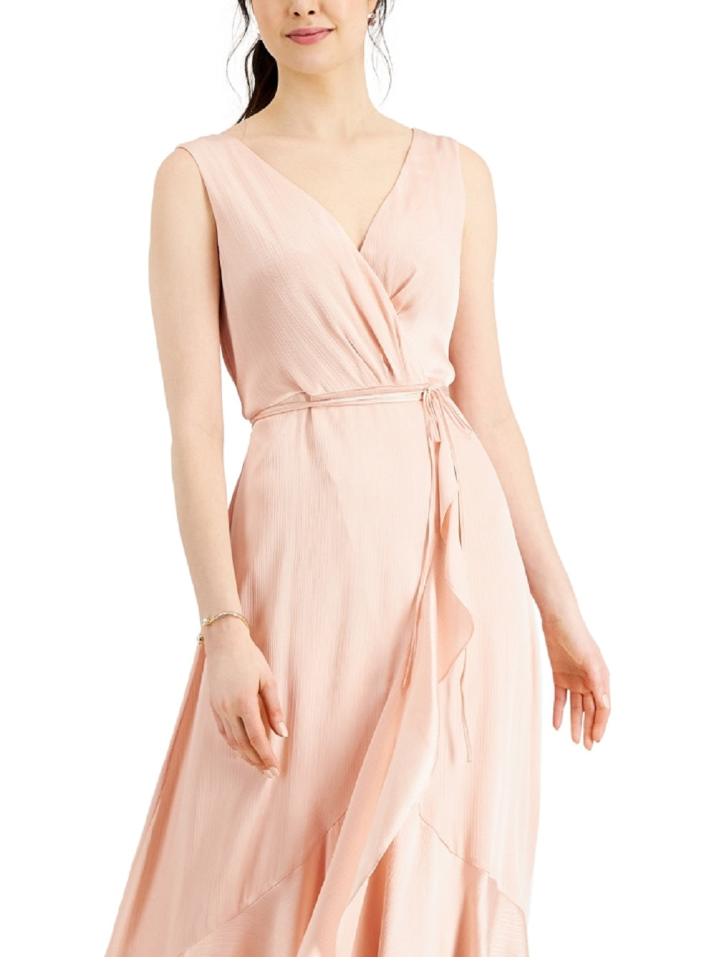 Taylor Women's Chiffon High Low Maxi Dress Pink Size 12