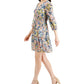 Taylor Women's Ruffled Floral Print Chiffon Smocked A Line Dress White Size 6