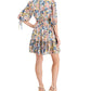 Taylor Women's Floral Print Smocked Waist A Line Dress White Size 8 Petite