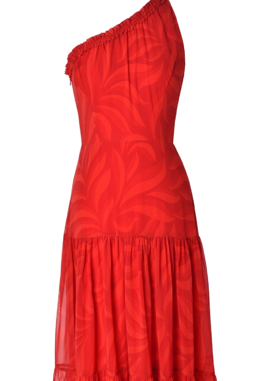 Taylor Women's Printed One Shoulder Maxi Dress Red Size 6