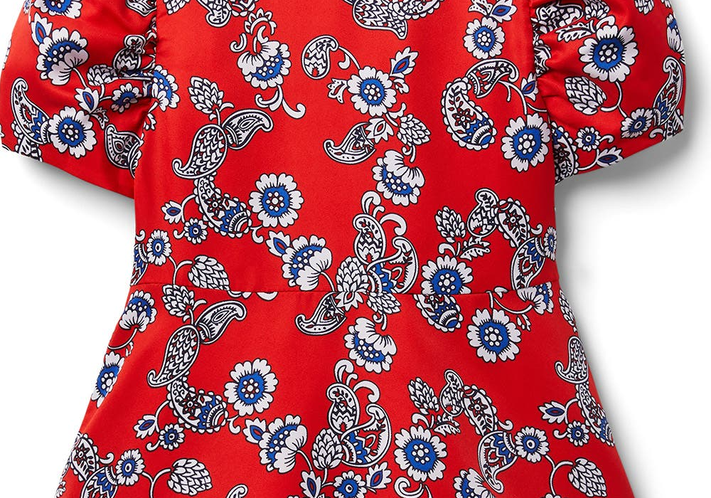 Janie and Jack Kids' Short Sleeve Dress in Red Size 8