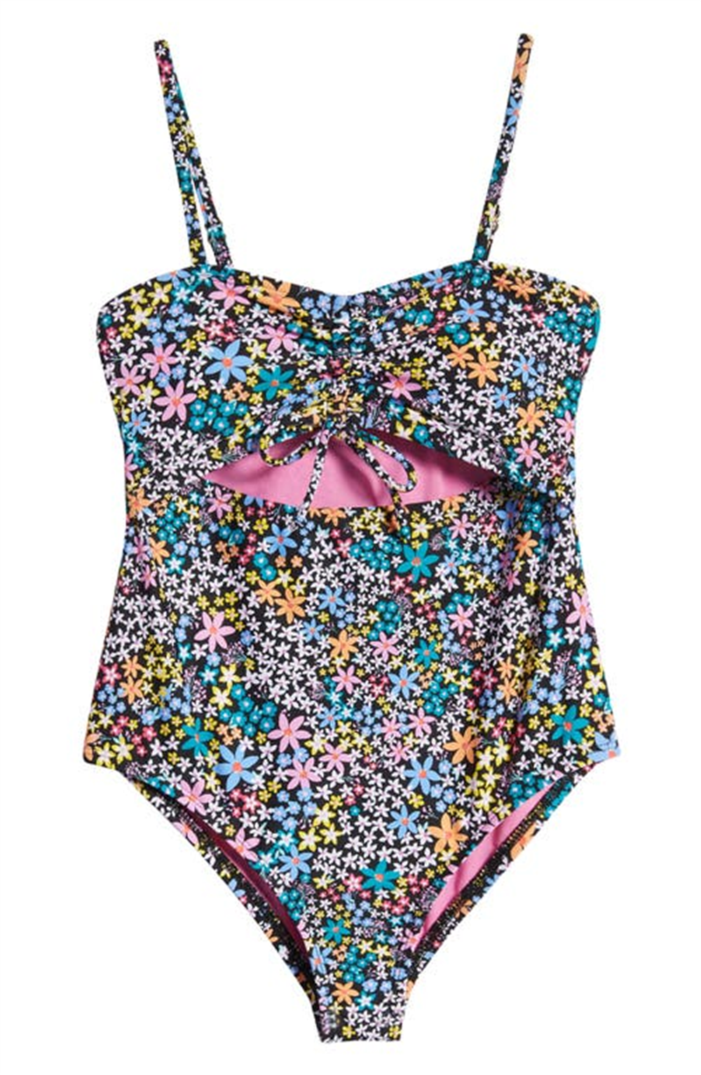 Hobie Kids' Dainty Cutout One-Piece Swimsuit In Black Size 14