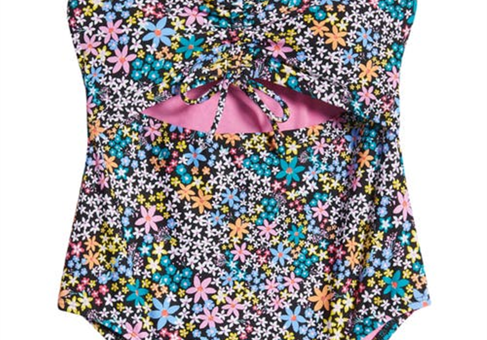 Hobie Kids' Dainty Cutout One-Piece Swimsuit In Black Size 14