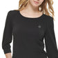 Karl Lagerfeld Paris Women's Side Drawstring Knit Top Black Size Large