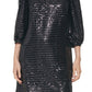 Karl Lagerfeld Paris Women's Sequined Puff Sleeve Sheath Dress Black Size 8