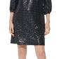 Karl Lagerfeld Paris Women's Sequined Puff Sleeve Sheath Dress Black Size 8