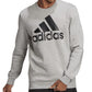 adidas Men's Fleece Crewneck Logo Sweatshirt Gray Size Small