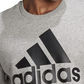 adidas Men's Fleece Crewneck Logo Sweatshirt Gray Size Small