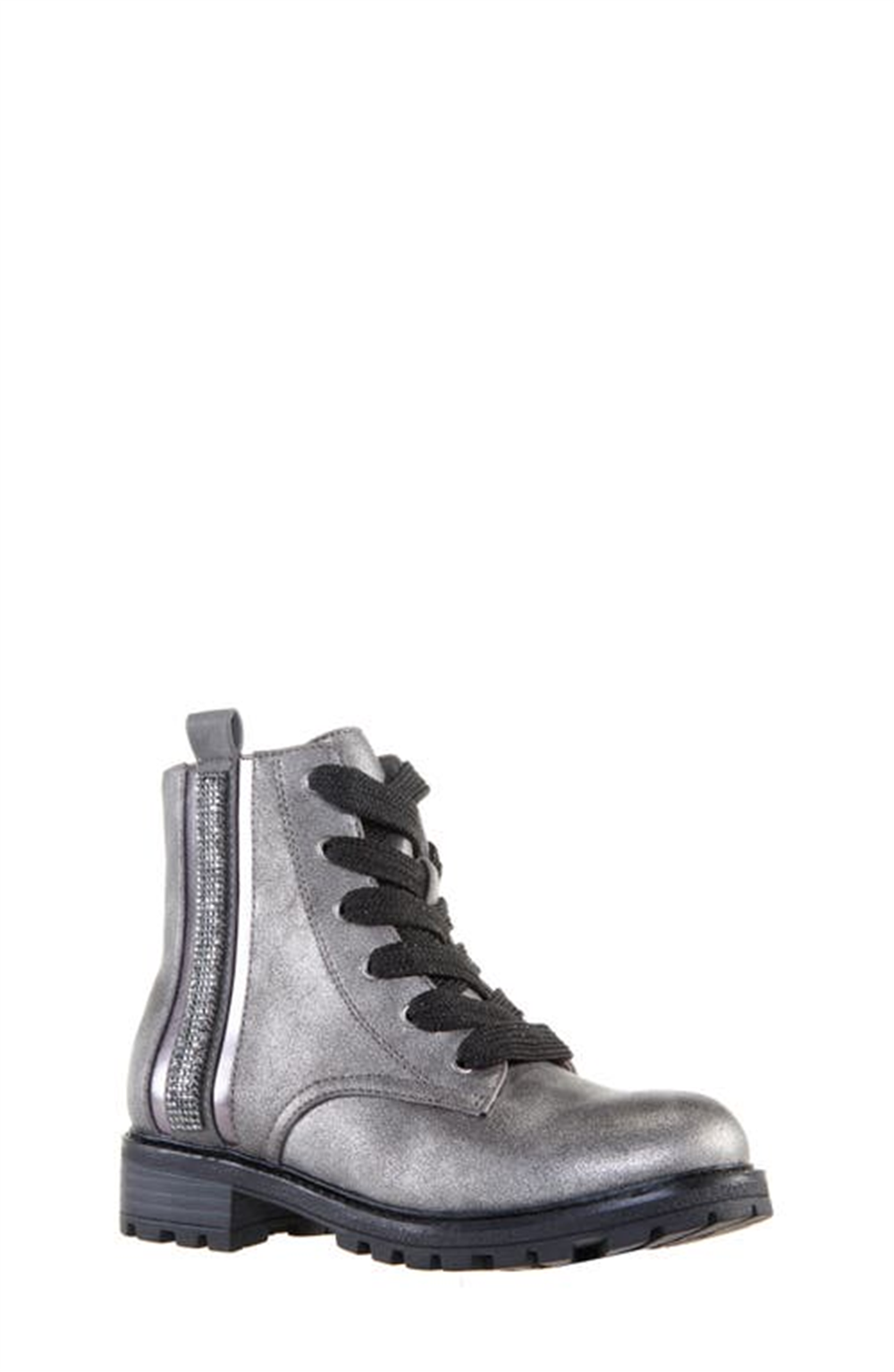 Nina Sabira Combat Boot in Pewter Shimmer Size 10 M Pewter Toddler