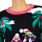 Hooked Up by IOT Junior's Sequined Embroidered Sweater Black Size Medium