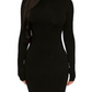 Naked Wardrobe The Nw Long Sleeve Midi Dress In Black Size X-Small