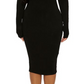 Naked Wardrobe The Nw Long Sleeve Midi Dress In Black Size X-Small