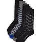 Calvin Klein Men's 4 Pack Multi Pattern Dress Crew Socks Black Size Regular