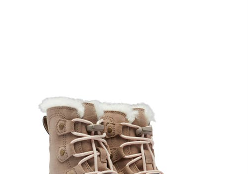 SOREL Explorer Waterproof Faux Fur Lined Boot in Omega Taupe/Chalk Size 12M