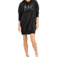 Michael Kors Women's Rhinestone Long Sleeve Above The Knee Active Wear Dress Black Size X-Large