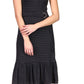Michael Kors Women's Belted Striped Midi Dress Black Size Large