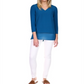 Michael Kors Women's Layered Mixed Media Top Blue Size Petite X-Large