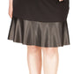 Michael Kors Women's Mixed Media Flare Skirt Black Size 2X