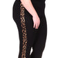 Michael Kors Women's Cheetah Striped Leggings Black Size 0X