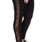 Michael Kors Women's Cheetah Striped Leggings Black Size 0X