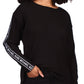 Michael Kors Women's Waffled Logo Tape Sleeve Top Black Size Petite X-Small