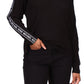 Michael Kors Women's Waffled Logo Tape Sleeve Top Black Size Petite Small