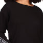 Michael Kors Women's Waffled Logo Tape Sleeve Top Black Size Petite Medium