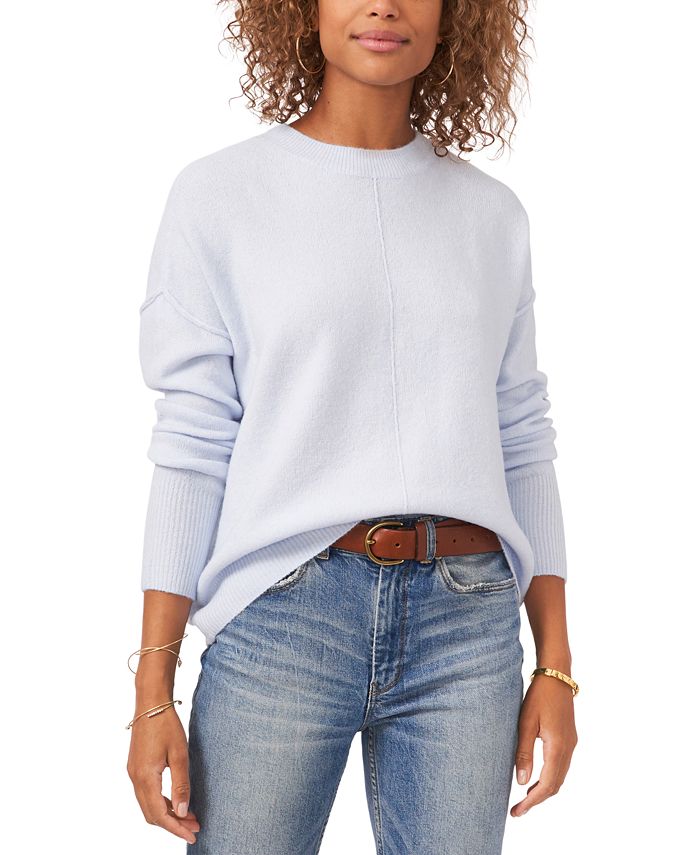 Vince Camuto Women's Center Seam Crewneck Sweater Blue Size Medium