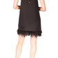 Michael Kors Women's Feather Trim Halter Dress Black Size XX-Small