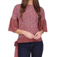 Michael Kors Women's Bell Sleeve Tie Hem Top Red Size Petite X-Large