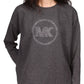 Michael Kors Women's Rhinestone Long Sleeve Top Gray Size Petite Medium