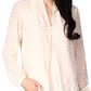 Michael Kors Women's Foil Print Pleated Blouse White Size Medium